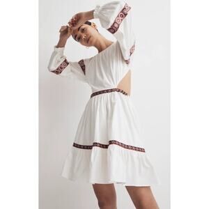 NEW Chufy Hari Embroidered Dress •S• White Cut Out Open Back Folk Peasant $455